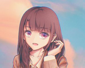 Preview wallpaper girl, glance, face, cute, anime