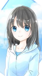 Preview wallpaper girl, glance, face, cute, anime, art