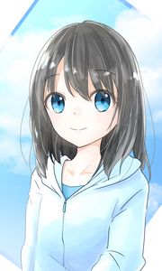 Preview wallpaper girl, glance, face, cute, anime, art