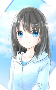 Preview wallpaper girl, glance, face, cute, anime, art