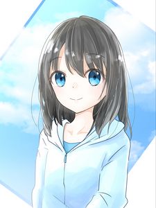 Preview wallpaper girl, glance, face, cute, anime, art