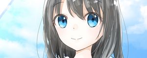 Preview wallpaper girl, glance, face, cute, anime, art