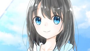 Preview wallpaper girl, glance, face, cute, anime, art