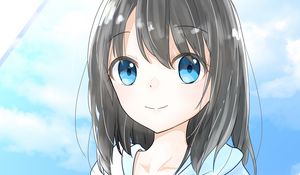 Preview wallpaper girl, glance, face, cute, anime, art