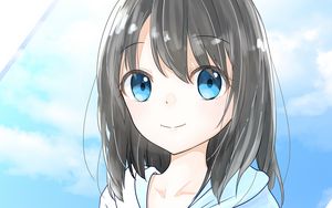 Preview wallpaper girl, glance, face, cute, anime, art