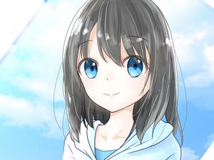 Preview wallpaper girl, glance, face, cute, anime, art