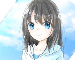 Preview wallpaper girl, glance, face, cute, anime, art