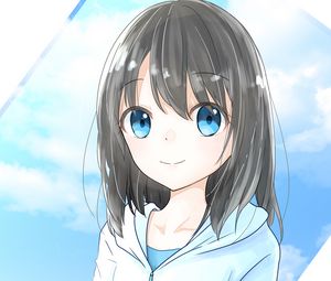 Preview wallpaper girl, glance, face, cute, anime, art