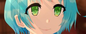 Preview wallpaper girl, glance, facial expressions, shirt, anime