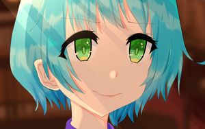 Preview wallpaper girl, glance, facial expressions, shirt, anime