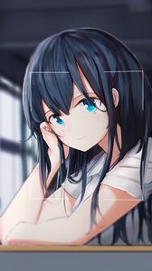 Preview wallpaper girl, glance, focus, anime