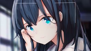 Preview wallpaper girl, glance, focus, anime