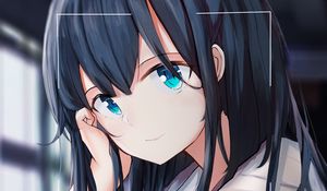 Preview wallpaper girl, glance, focus, anime
