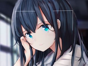 Preview wallpaper girl, glance, focus, anime