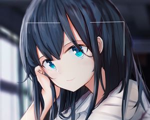 Preview wallpaper girl, glance, focus, anime
