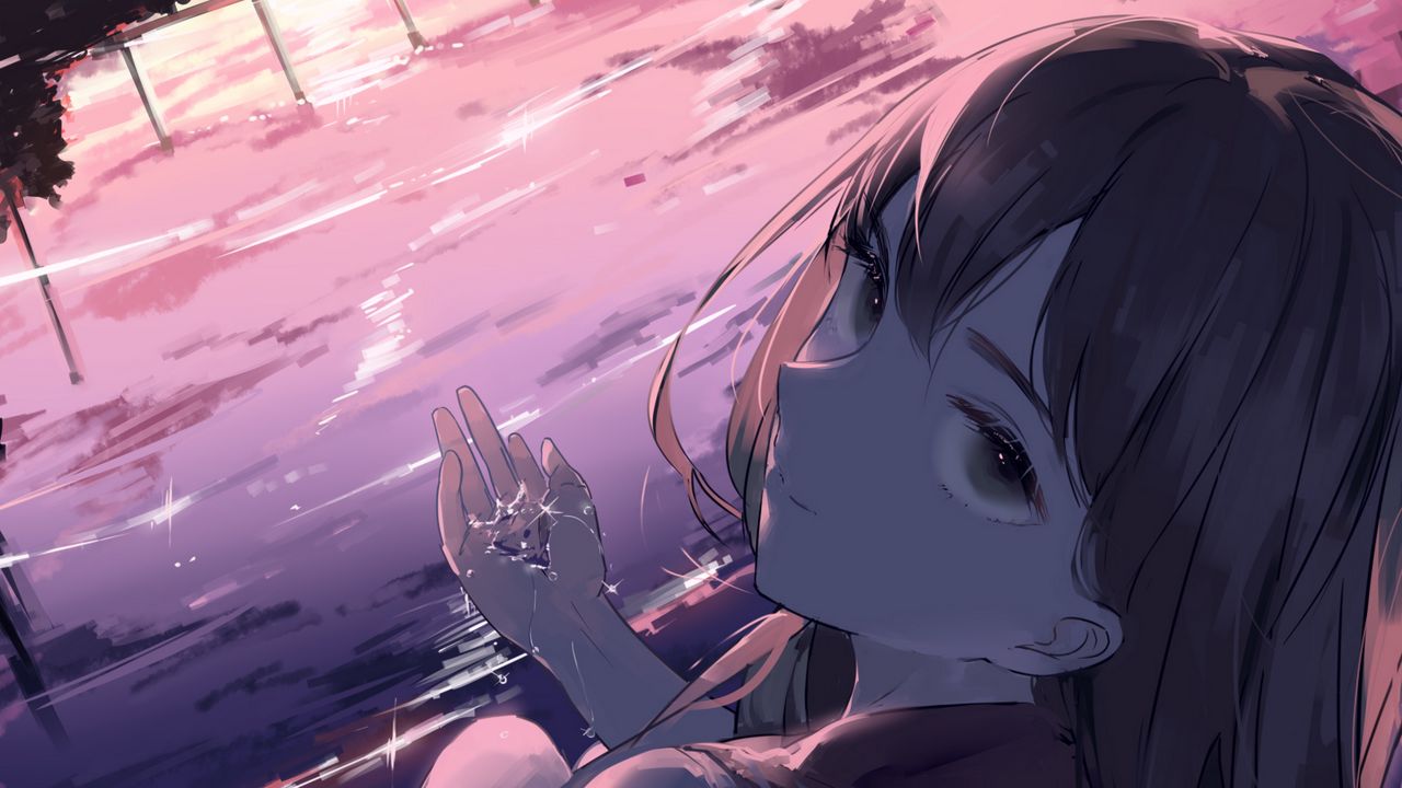 Wallpaper girl, glance, form, twilight, anime hd, picture, image