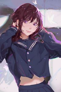 Preview wallpaper girl, glance, form, anime, art