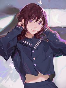 Preview wallpaper girl, glance, form, anime, art