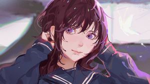 Preview wallpaper girl, glance, form, anime, art