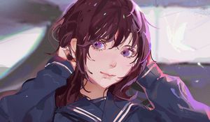 Preview wallpaper girl, glance, form, anime, art