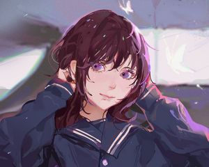 Preview wallpaper girl, glance, form, anime, art