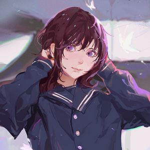 Preview wallpaper girl, glance, form, anime, art