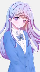 Preview wallpaper girl, glance, form, anime, art, blue