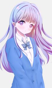 Preview wallpaper girl, glance, form, anime, art, blue