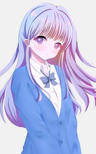 Preview wallpaper girl, glance, form, anime, art, blue