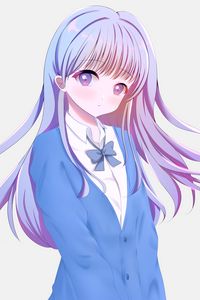 Preview wallpaper girl, glance, form, anime, art, blue