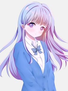 Preview wallpaper girl, glance, form, anime, art, blue