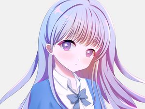 Preview wallpaper girl, glance, form, anime, art, blue