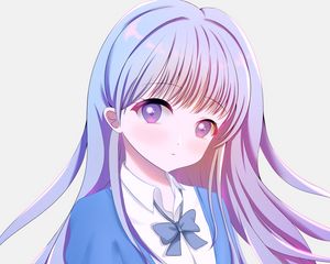 Preview wallpaper girl, glance, form, anime, art, blue