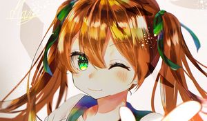 Preview wallpaper girl, glance, gesture, anime
