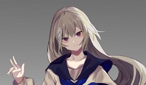 Preview wallpaper girl, glance, gesture, uniform, anime