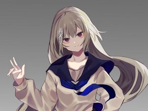 Preview wallpaper girl, glance, gesture, uniform, anime