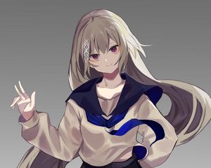 Preview wallpaper girl, glance, gesture, uniform, anime