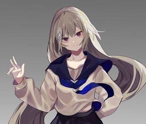 Preview wallpaper girl, glance, gesture, uniform, anime