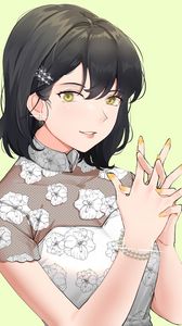 Preview wallpaper girl, glance, gesture, anime, art