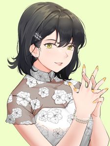 Preview wallpaper girl, glance, gesture, anime, art