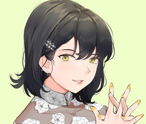 Preview wallpaper girl, glance, gesture, anime, art
