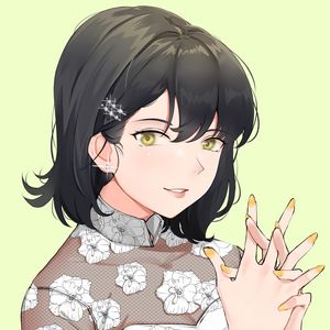 Preview wallpaper girl, glance, gesture, anime, art