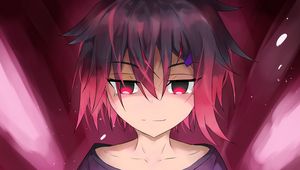 Preview wallpaper girl, glance, gesture, anime, art, pink