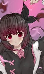 Preview wallpaper girl, glance, gesture, anime, pink