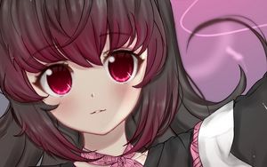 Preview wallpaper girl, glance, gesture, anime, pink