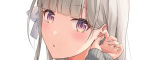 Preview wallpaper girl, glance, gesture, anime, art, gray