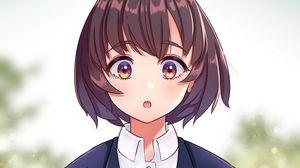 Preview wallpaper girl, glance, glass, anime