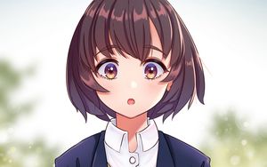Preview wallpaper girl, glance, glass, anime