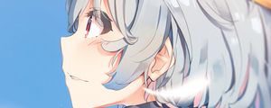 Preview wallpaper girl, glance, glasses, pilot, anime, art, cartoon