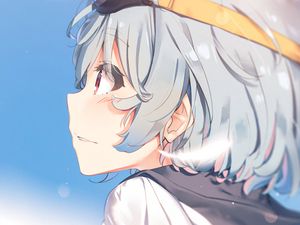 Preview wallpaper girl, glance, glasses, pilot, anime, art, cartoon